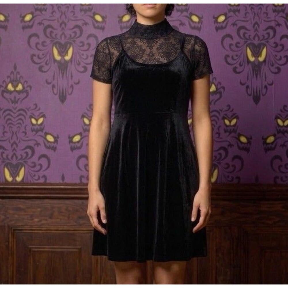Disney Parks Her Universe Velvet The Haunted Mansion Dress Womens XL Goth New